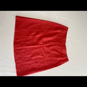 Ann Taylor Red Linen Skirt